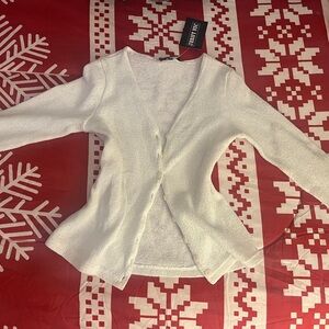 White Button-Up Cardigan